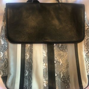 Fossil snakeskin print backpack!